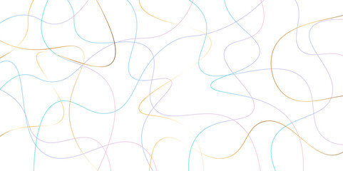 Random pattern colorful line stroke on a transparent background. Chaotic random lines abstract geometric pattern vector background. Decorative golden pattern with tangled curved lines.	