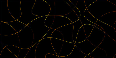 Random pattern colorful line stroke on a transparent background. Chaotic random lines abstract geometric pattern vector background. Decorative golden pattern with tangled curved lines.	