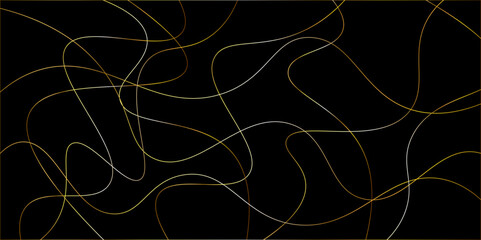 Random pattern colorful line stroke on a transparent background. Chaotic random lines abstract geometric pattern vector background. Decorative golden pattern with tangled curved lines.	