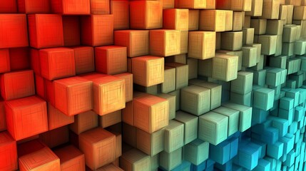 Fototapeta premium Abstract 3D Cube Art Collection: Geometric Designs, Textures, and Colorful Patterns