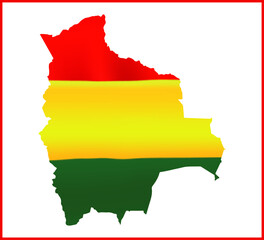 Obraz premium Bolivia Flag Design and Bolivia Map Design