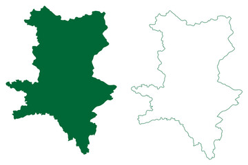 Reasi district (Jammu and Kashmir union territory, Republic of India) map vector illustration, scribble sketch Reasi map