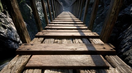 Scenic Bridge Perspective Over Rocky Terrain