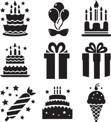 Birthday Icon and Gift Icon