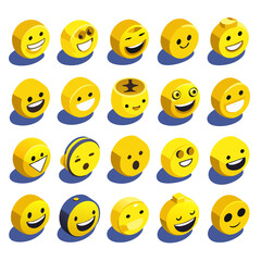 set of smileys with faces