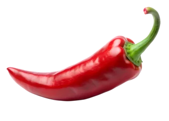 Küchenrückwand glas motiv Scharfe Chili-pfeffer Single red chili pepper isolated on a png background  © Pixten