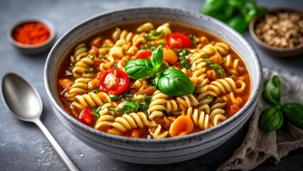  Delicious pasta dish with fresh herbs and vegetables