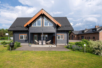 typical european village house, summer background, 3d render