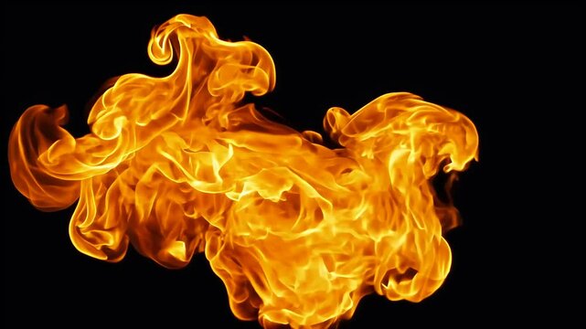 slowmotion cinematic explosion llfire black backdrop mesmerizing looped animation captures fierce beauty blazing flames orange bursts perfect dramatic video 