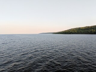 sunset over the river