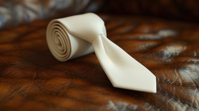 Elegant White Silk Tie for Formal Occasions
