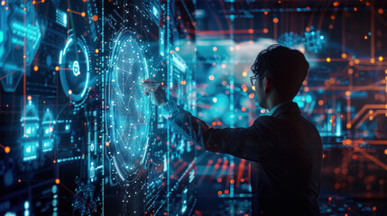 A business leader discussing the future of advertising, with a focus on AI-driven strategies and data analytics.