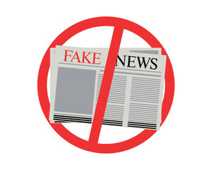 Fake News- Vector Illustration of Fake Newspaper Isolated on White Background