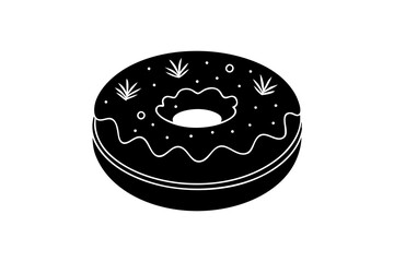 christmas dessert donut illustration isolated