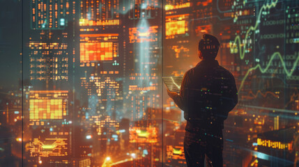 Fototapeta premium A company using digital advertising to reach global audiences, leveraging data-driven insights to boost conversions.