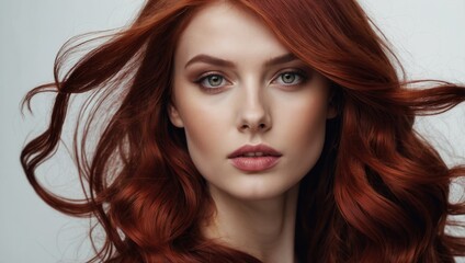 Obraz premium Woman with Red Hair and Confident Expression