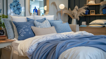 A comparison of bedding set showrooms, highlighting the best display techniques to attract customers.