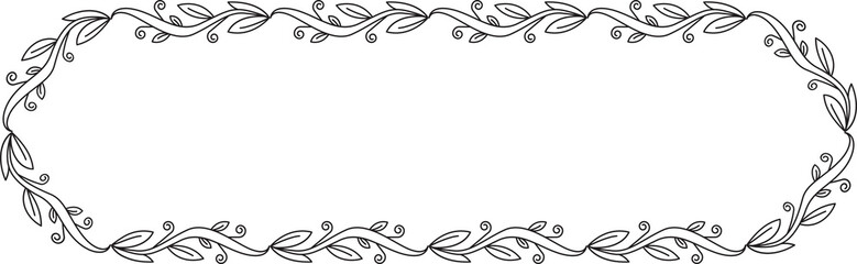 Leaves and Flower Frame Illustration