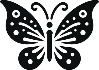 Butterflies silhouette black background on white Background