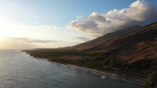 Drone Footage Over West Maui Beach and Ocean.
