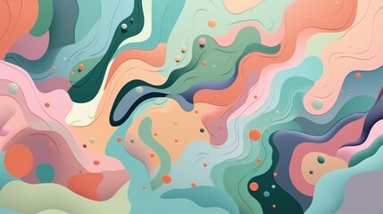 Captivating Abstract Fluid Art Featuring Soft Pastel Colors and Dynamic, Engaging Shapes