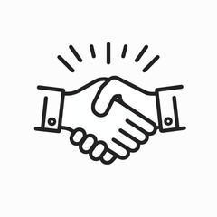 Obraz premium Icon of a handshake symbolizing partnership and collaboration in a business context, representing trust and professional relationships.