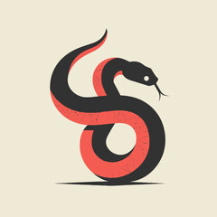 Obraz premium Abstract illustration of a snake with vibrant colors, showcasing artistic creativity and wildlife representation in a modern design.