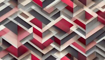 Seamless geometric pattern background with depth of field for a modern and structured design