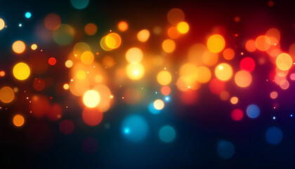 blur light overlay lens flare filter defocused sparkles festive gleam leak bokeh rainbow orange red blue green color rays glow on dark night abstract background 
