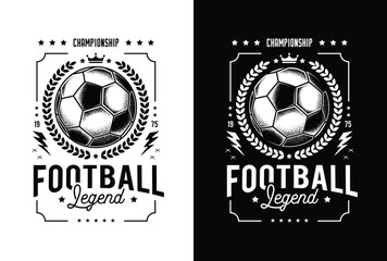 Football club emblem. Original vector illustration in vintage style. T-shirt design.