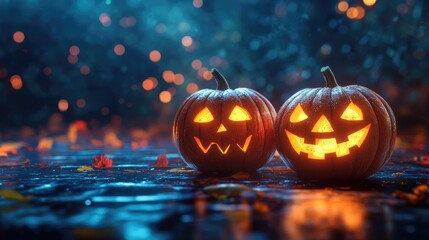 Fototapeta premium festive pumpkins enjoying studio time