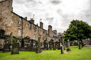 Fototapeta premium Old tombs at Greyfriars Kirkyard in the old city of Edinburgh, Scotland, UK.