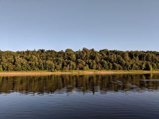 Fototapeta premium landscape with a lake in the country