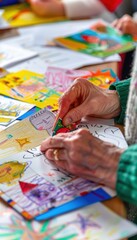 Child Creating Colorful Drawings and Cards at a Craft Table for World Teachers Day Celebration