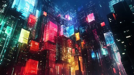 Fototapeta premium Abstract 3D Cube Art Collection: Geometric Designs, Textures, and Colorful Patterns