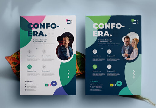 Modern Corporate Flyer Template With Colorful Accents