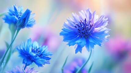 Fototapeta premium blue flowers in the garden