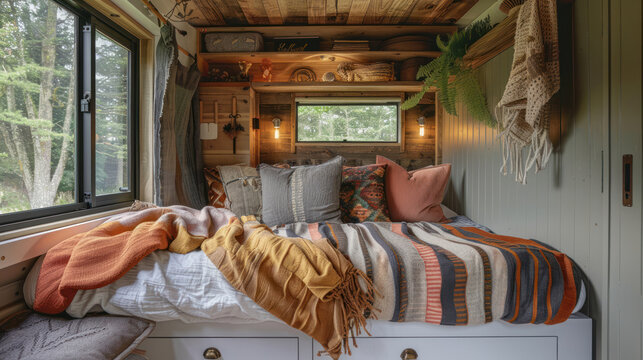A discussion on the challenges and solutions for designing bedding sets that fit tiny home aesthetics and functionality.
