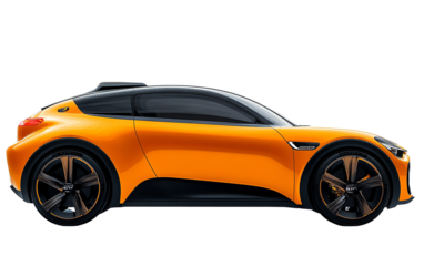 Futuristic orange car design showcasing sleek lines and innovative features for modern automotive enthusiasts.