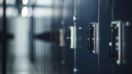 Rows of glowing server racks in a data center, emphasizing the state-of-the-art technology and illuminated, streamlined setup for efficient data management.