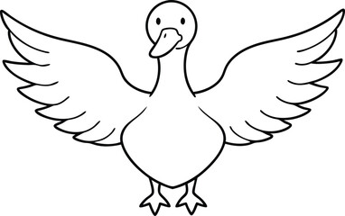 Elegant Duck Wings Spread in Stunning Vector Art Design
