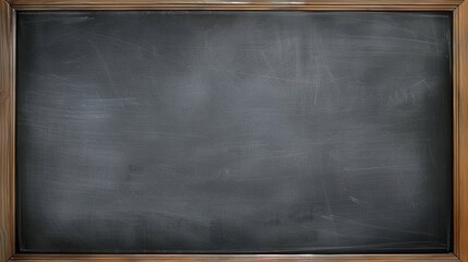 Empty Blackboard with Wooden Frame, Blackboard, Classroom, School