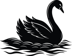 Swan Painting Soft Ripples on the Water Canvas
