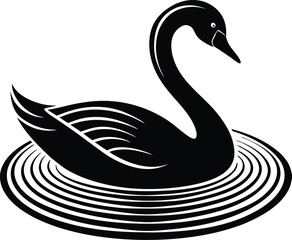 Majestic Swan Creating Waves of Serenity
