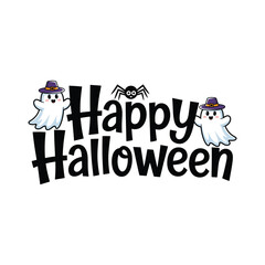 Happy Halloween typography vector design with white background
