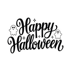 Happy Halloween typography vector design with white background