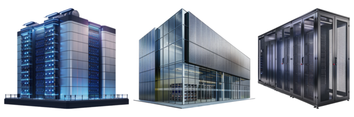 Data center isolated on transparent background