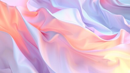 Obraz premium Soft, flowing pastel fabric in shades of pink and purple, elegantly draped, evoking a sense of gentle, ethereal beauty and delicate texture.