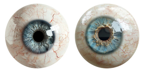 Blue human eye isolated on transparent background