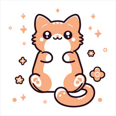 Adorable cartoon cat illustration